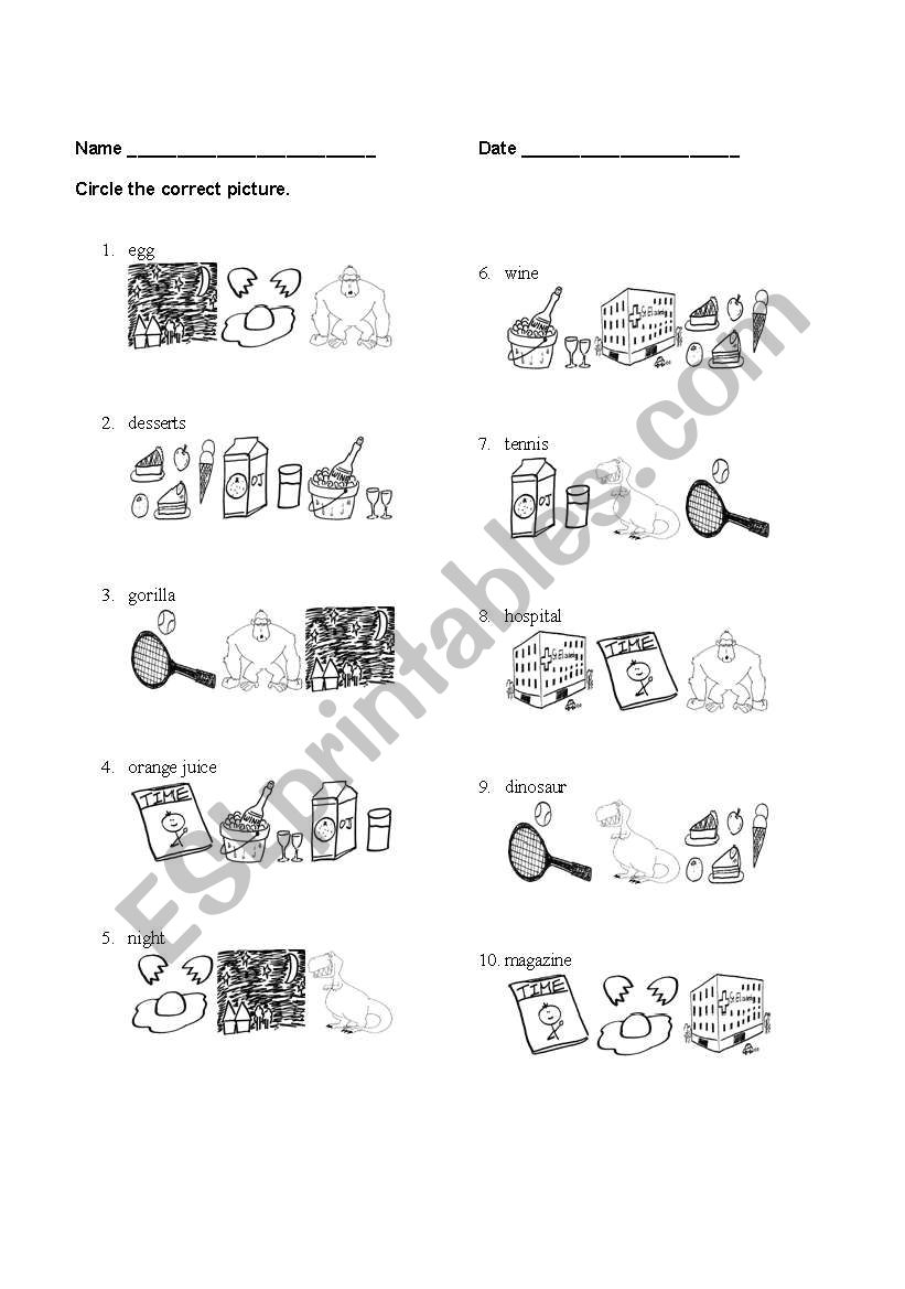 nouns worksheet