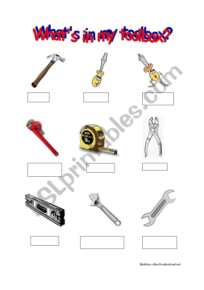 Whats in my toolbox 1 (worksheet)