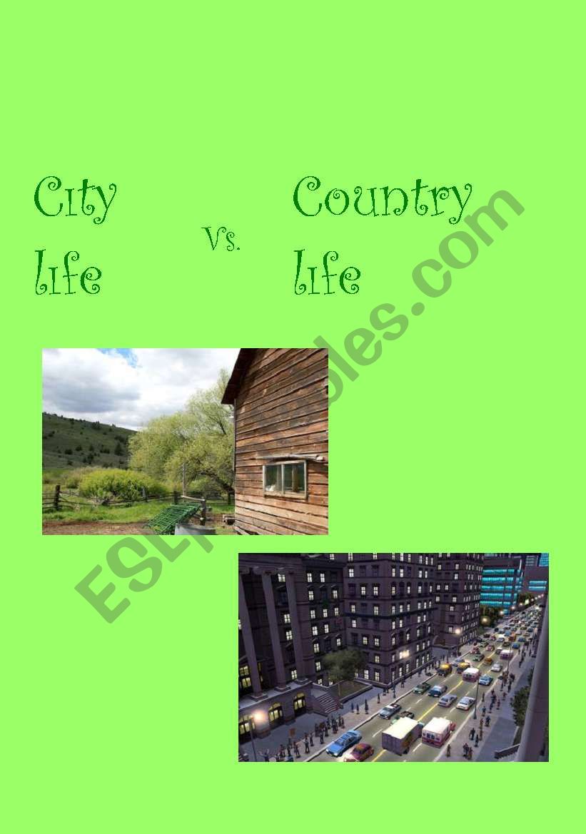 city life & country life worksheet