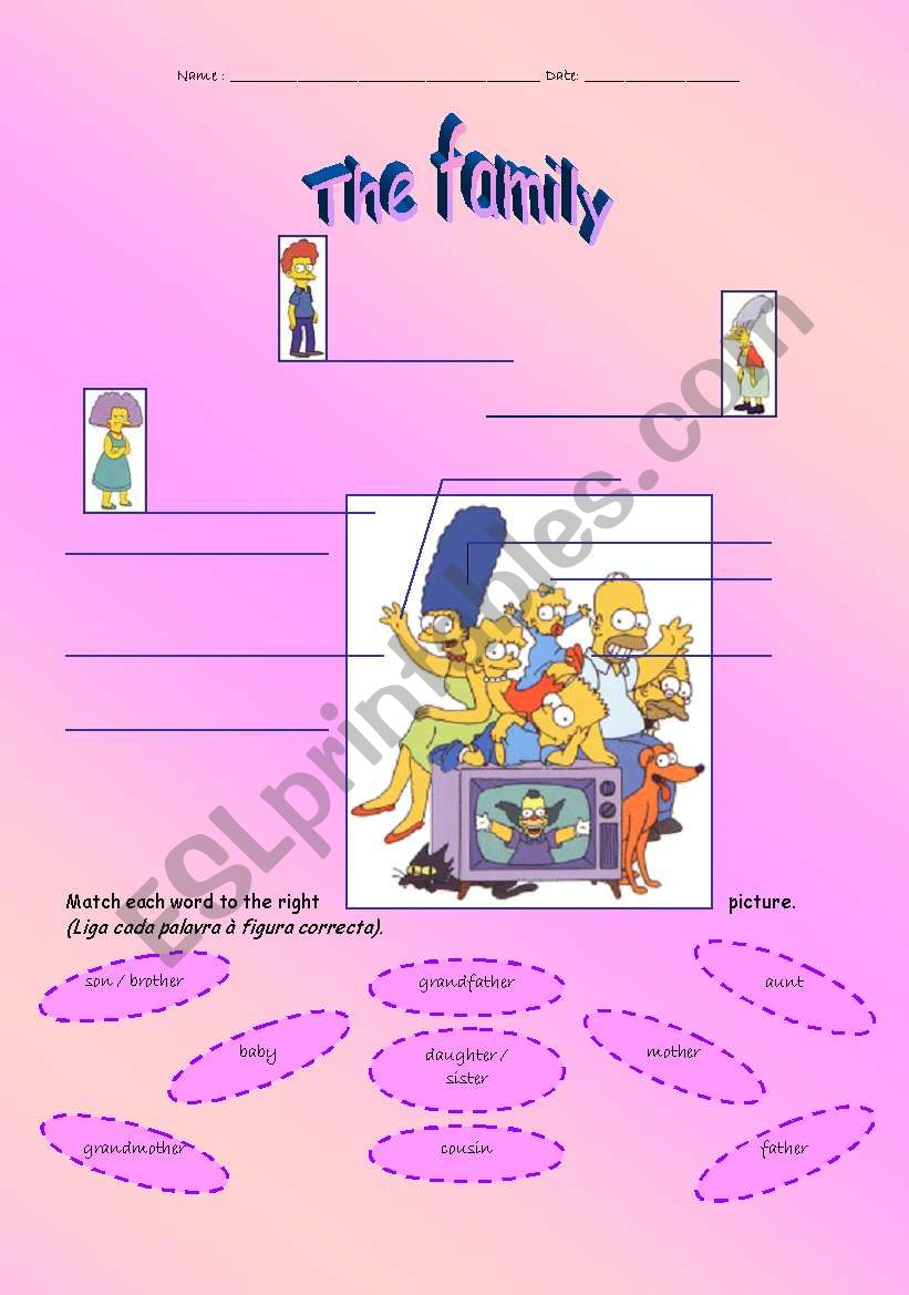 The Family worksheet