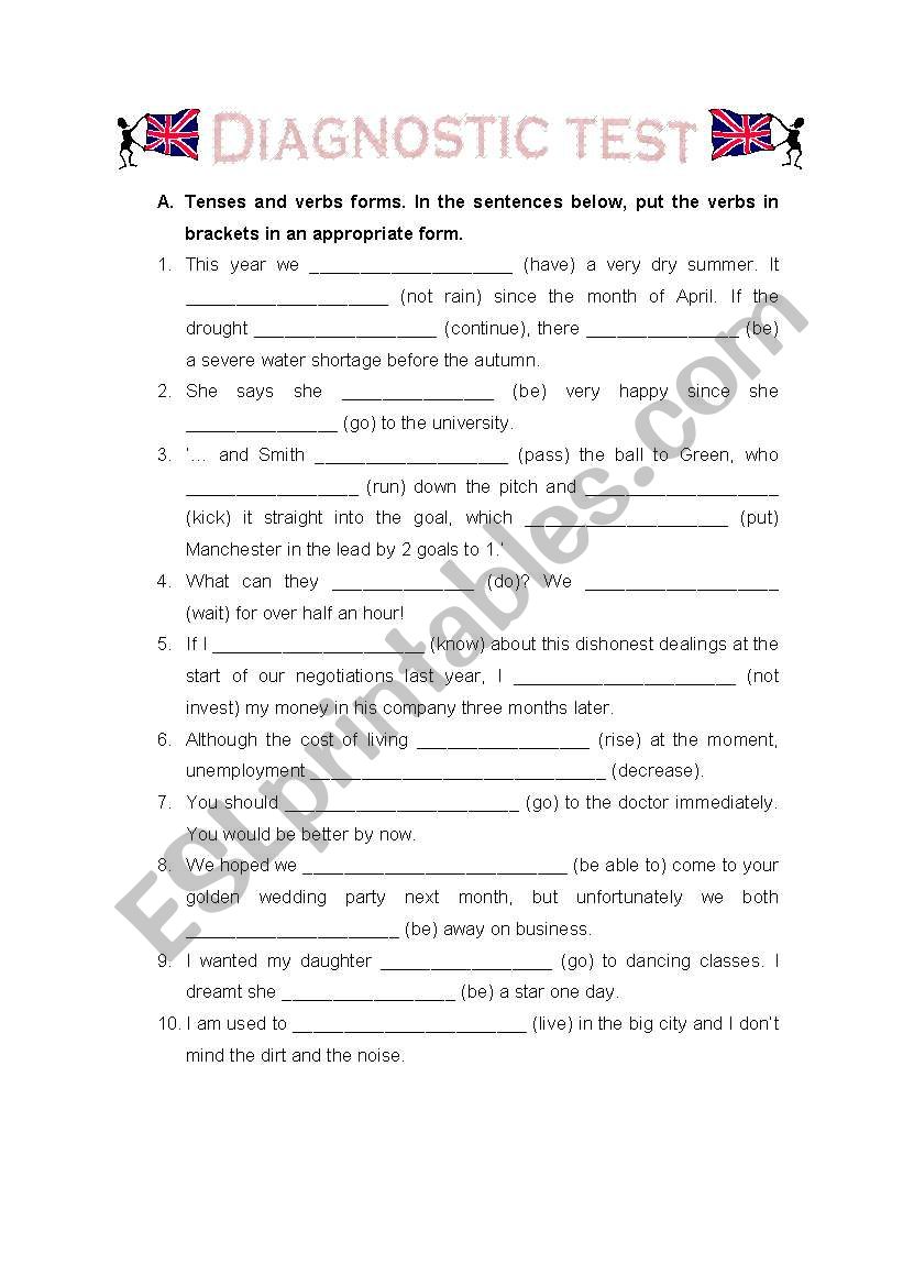 Diagnostic Test worksheet