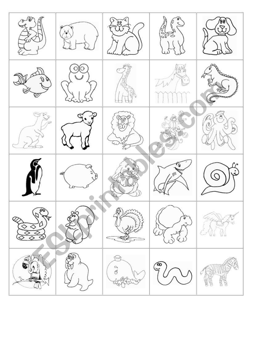 ANIMALS BINGO worksheet