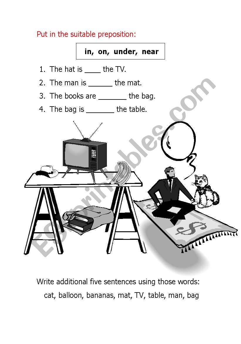 Prepositions worksheet