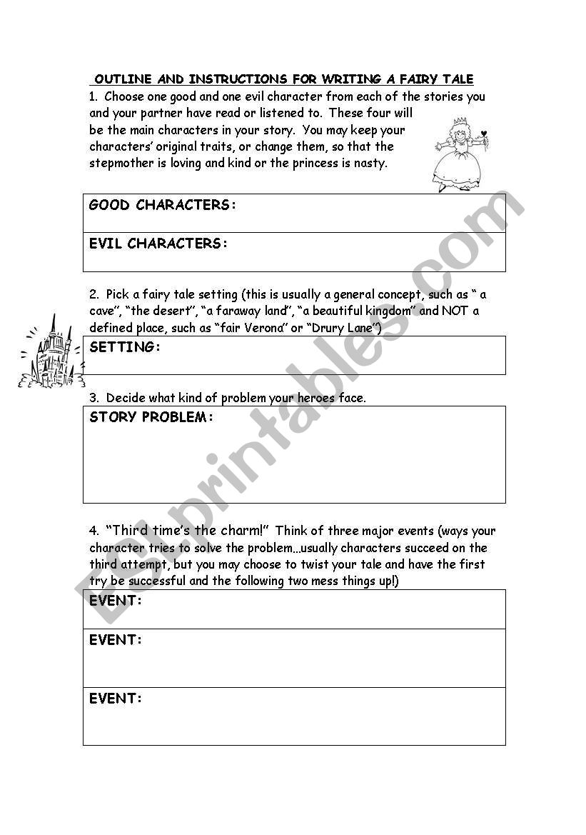 Write a FDairy Tale worksheet