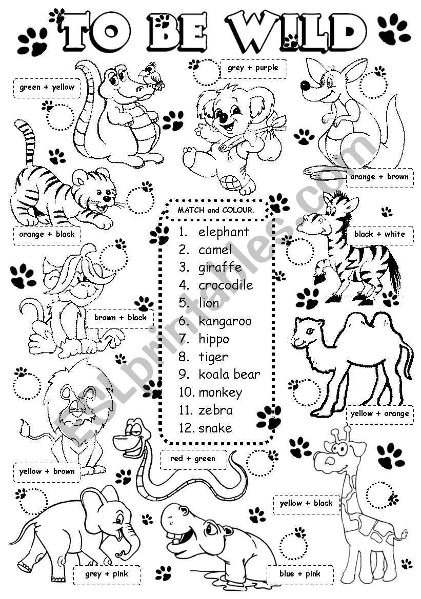 To be wild (3/3) worksheet