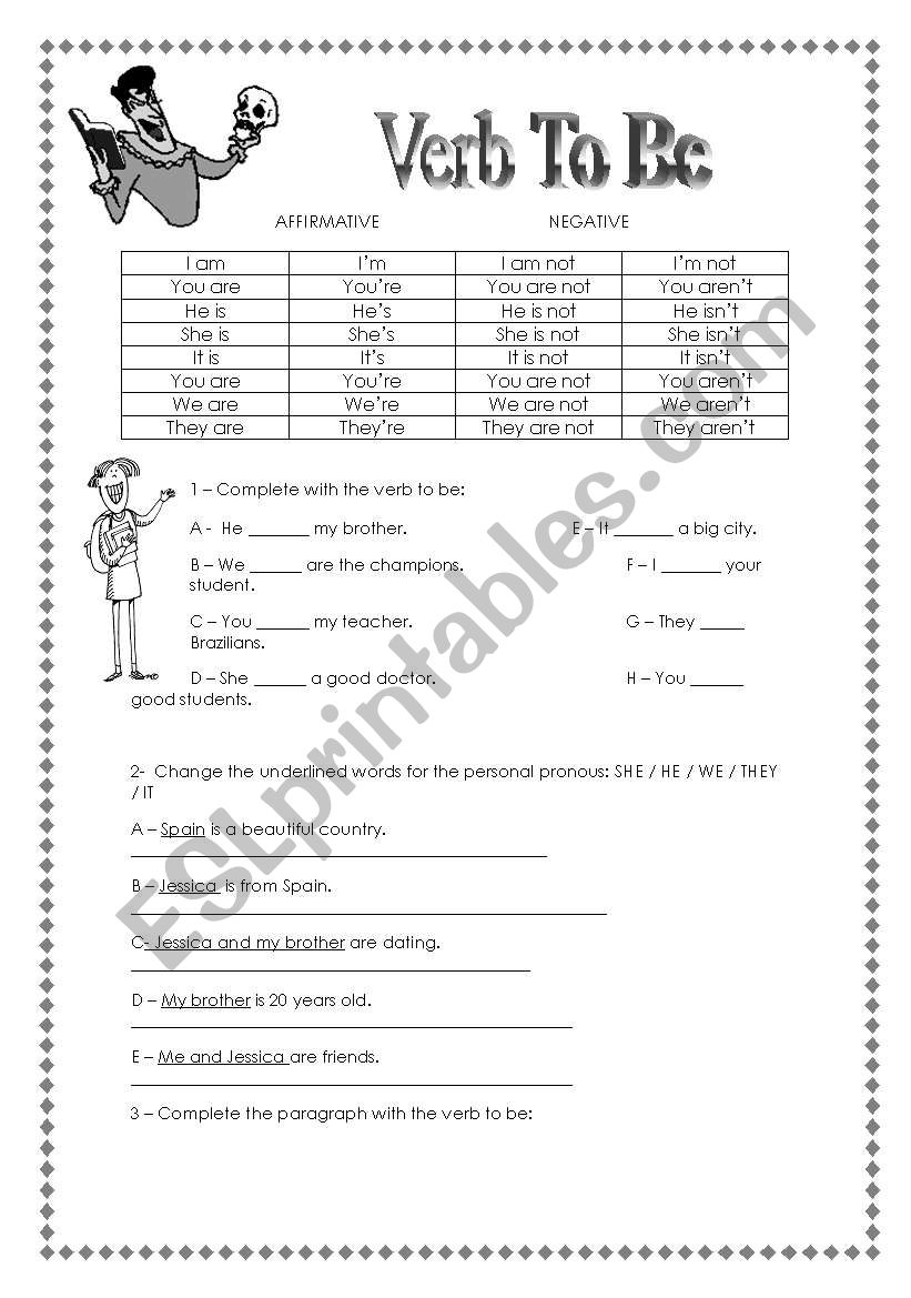 Verb To Be worksheet