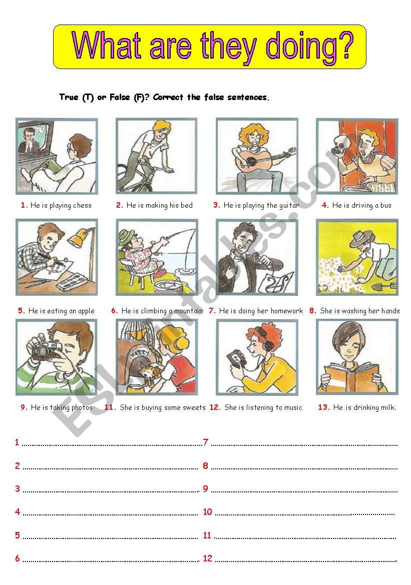 What are they doing? worksheet