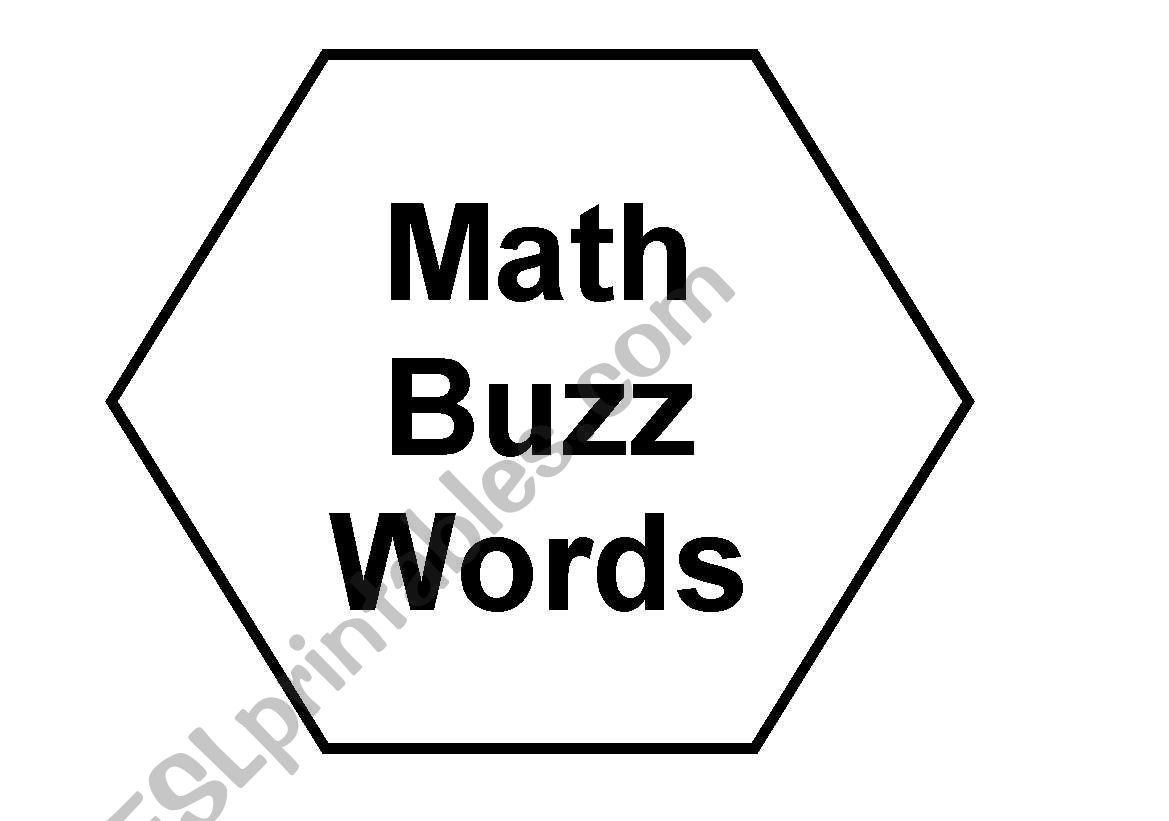 Math Buzz Words worksheet