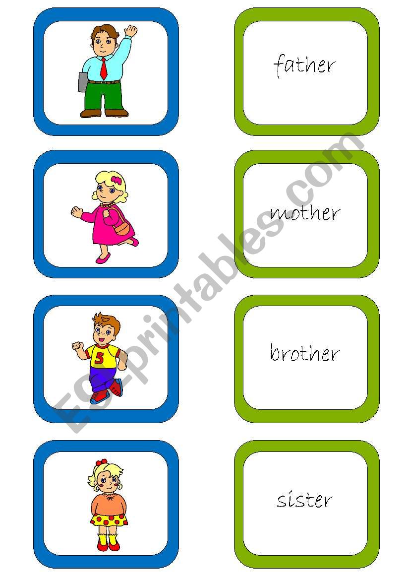 Memory card game (1/2) worksheet