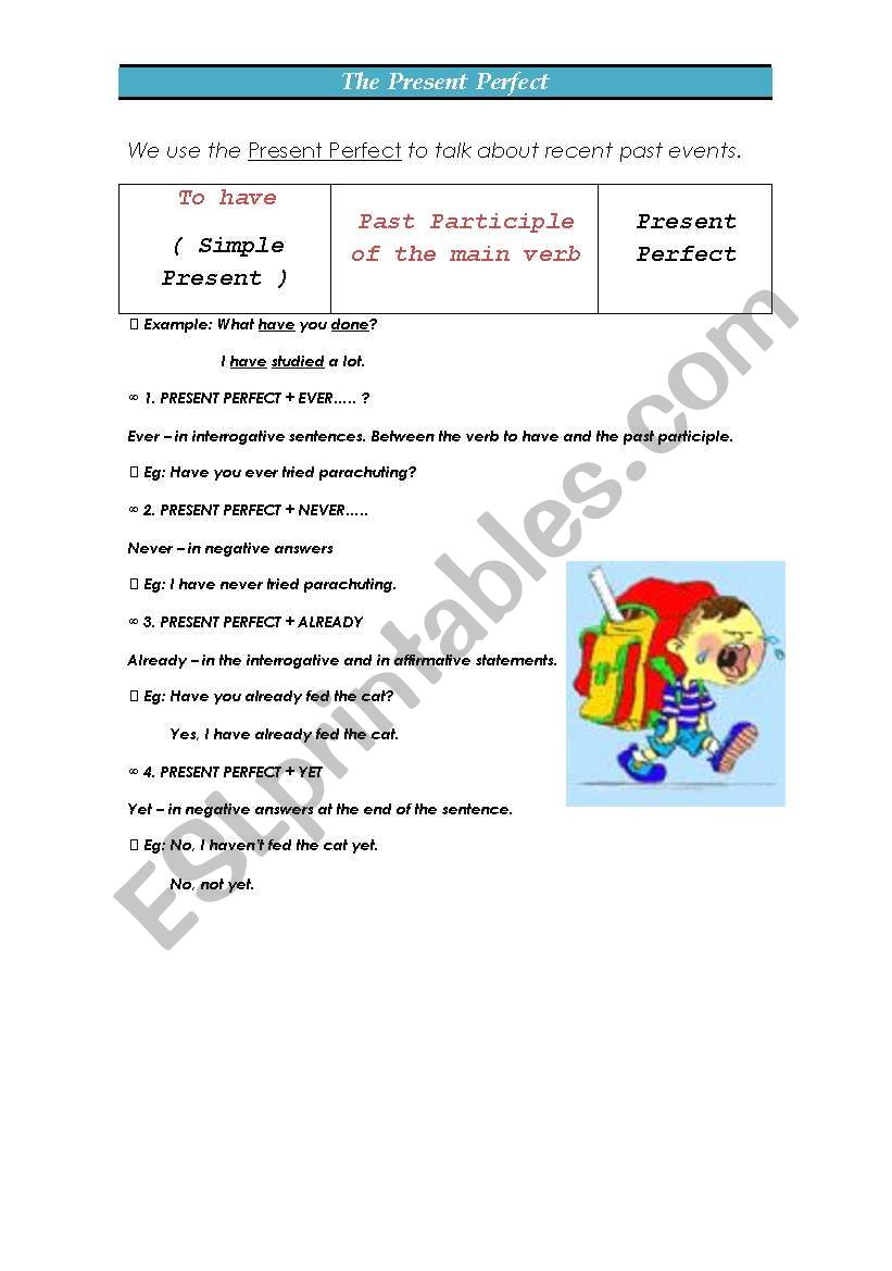 Present Perfect worksheet