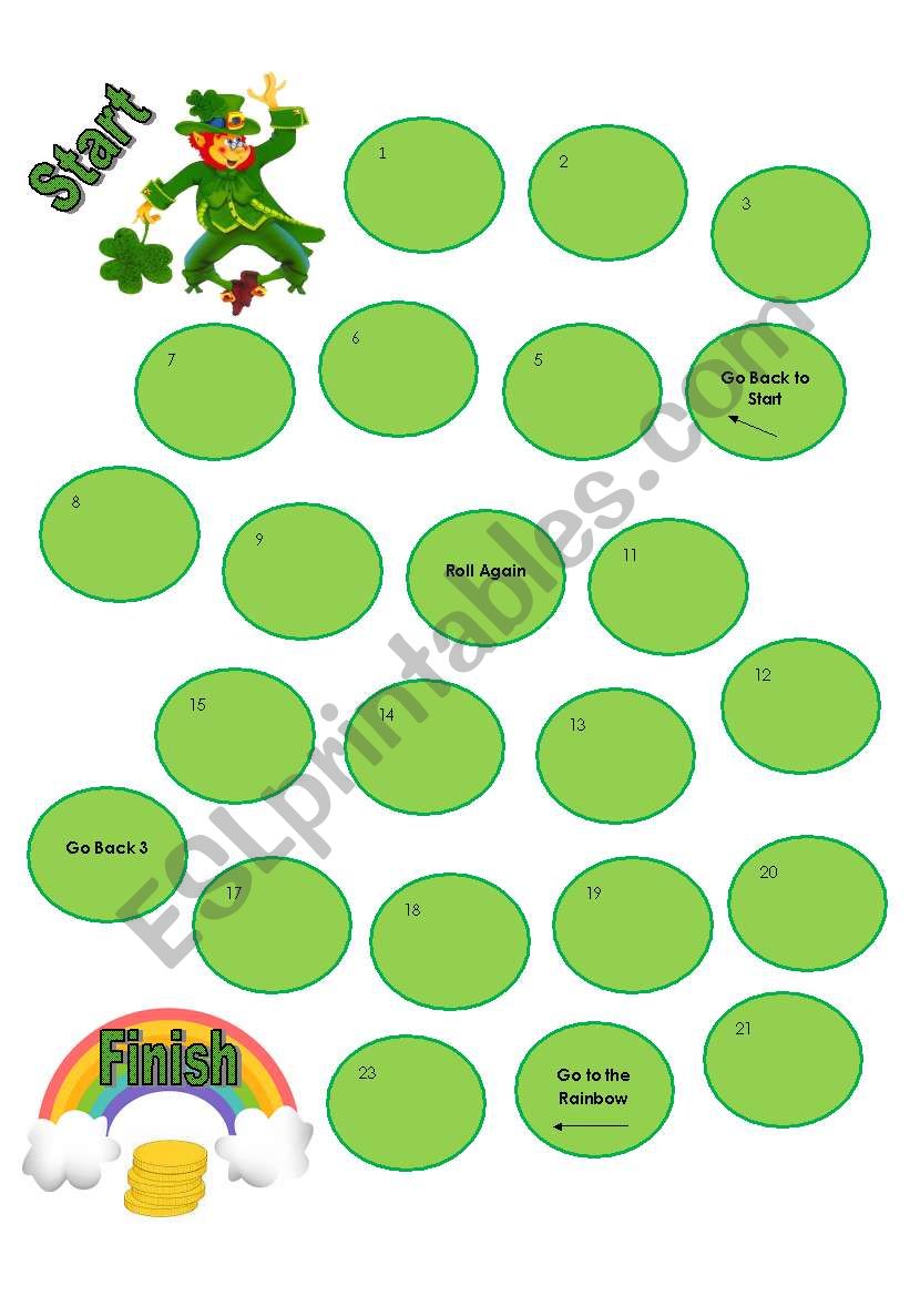 St. Patricks Day Gameboard 1 Page