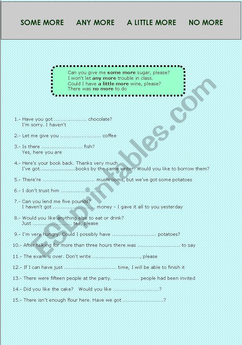determiners worksheet