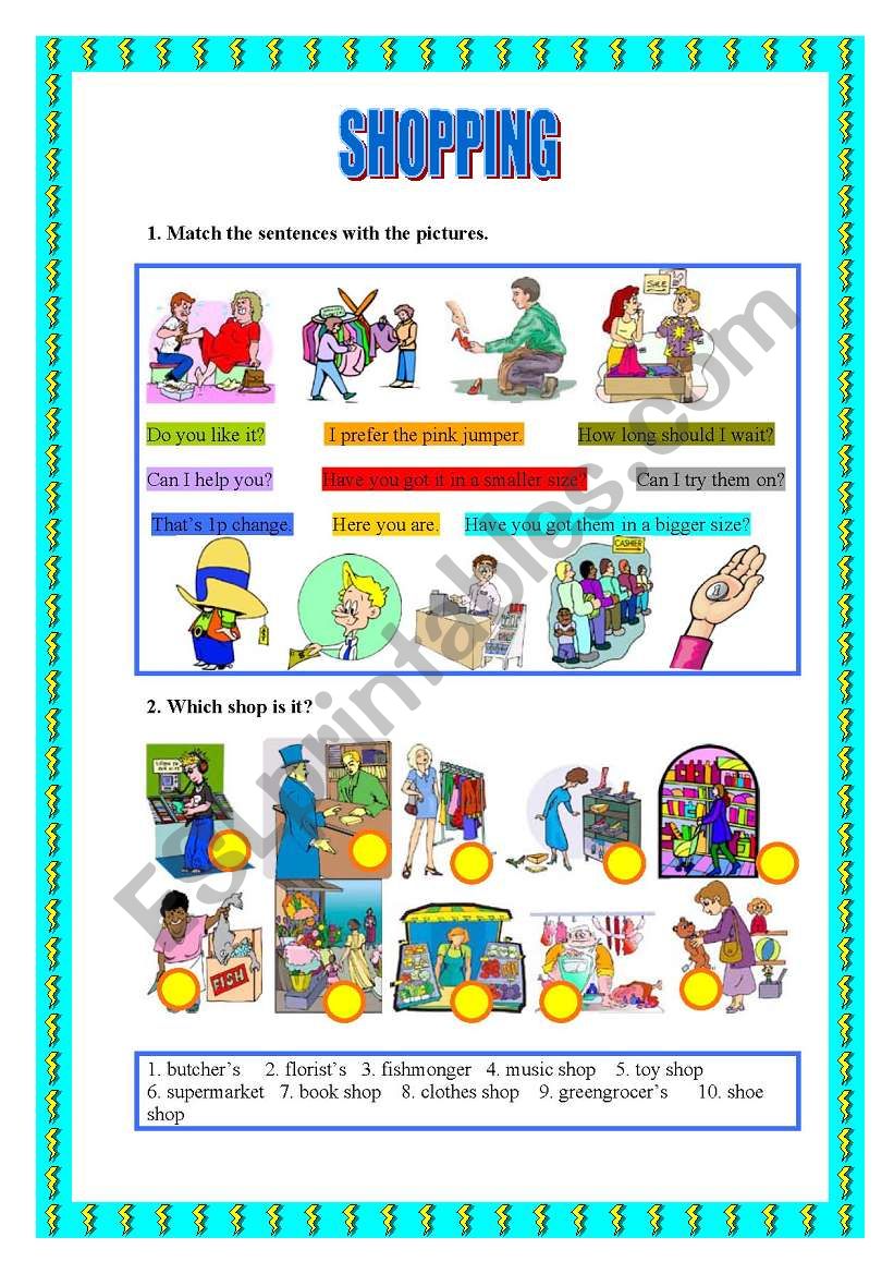 SHOPPING 1 worksheet