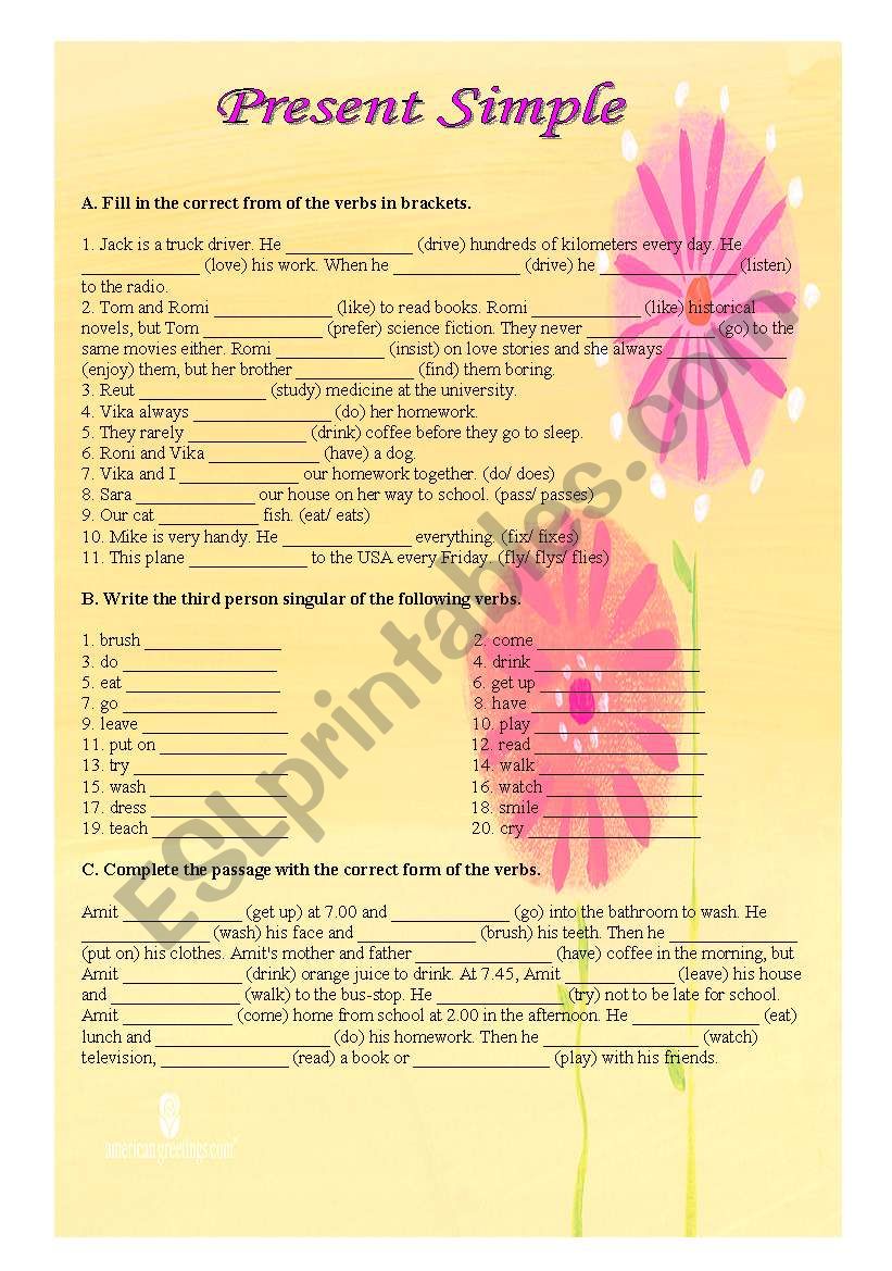 Present Simple worksheet