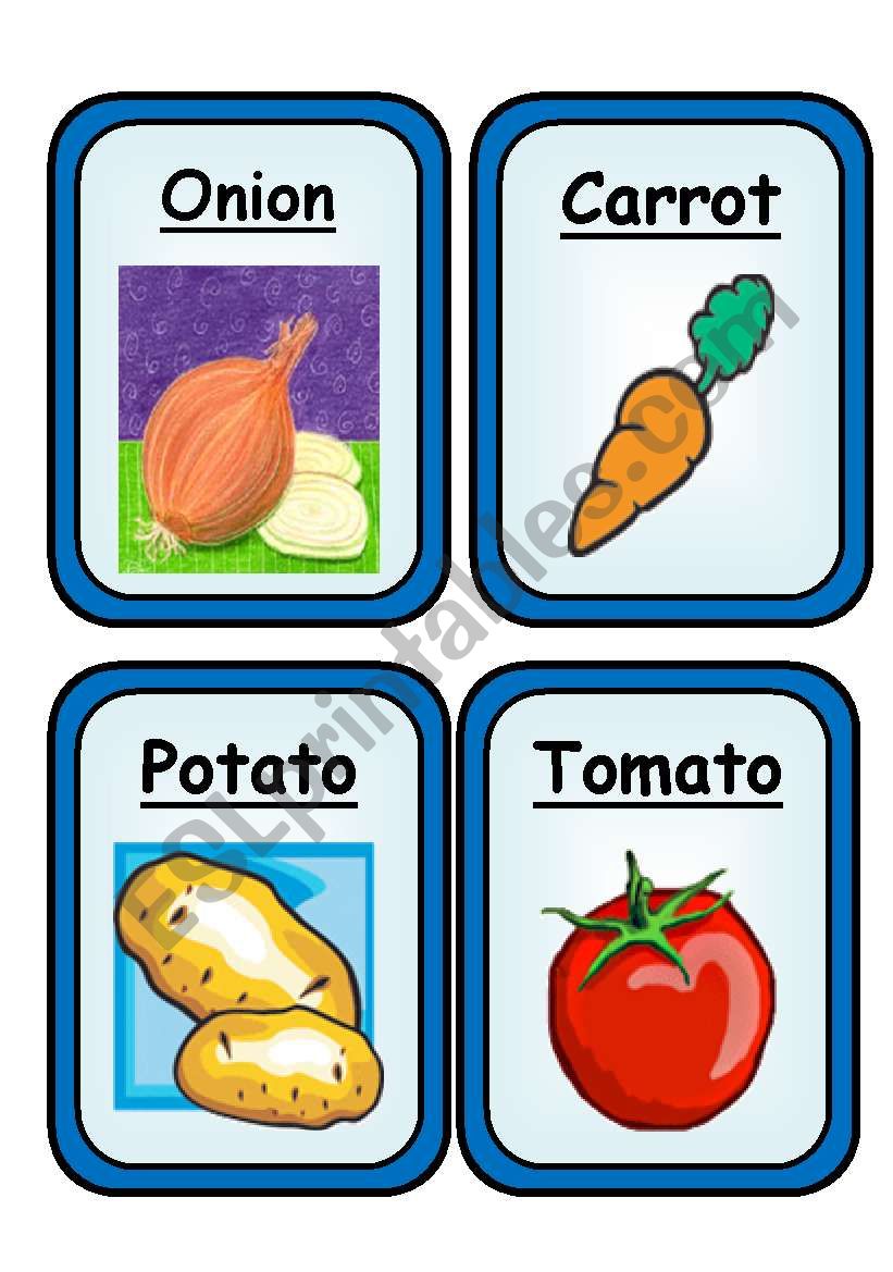 FRUITS & VEGETABLES  - Flashcards - Part 1