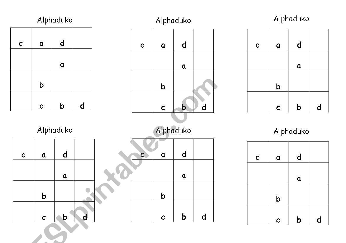 ALPHADUKO - EASY SADUKO USING LETTERS