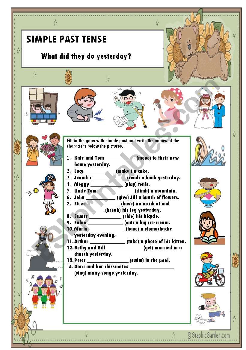 simple past tense worksheet