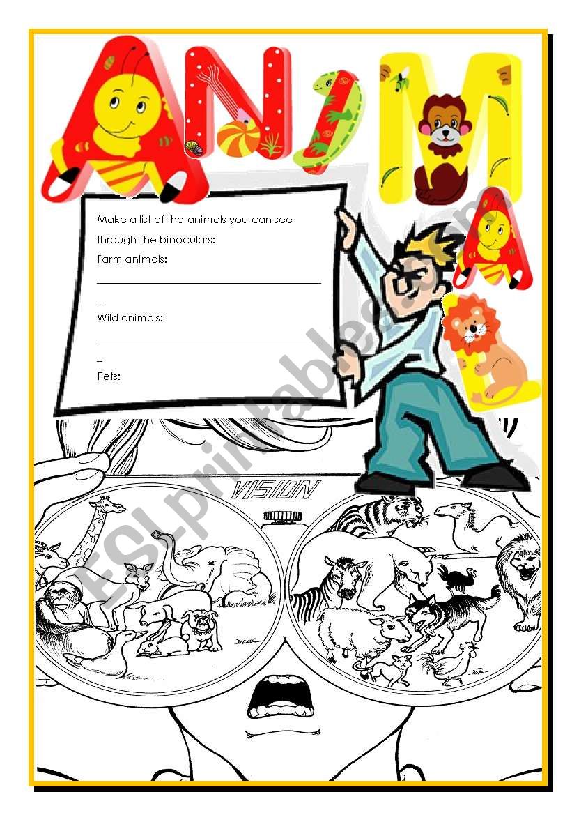 Animals worksheet