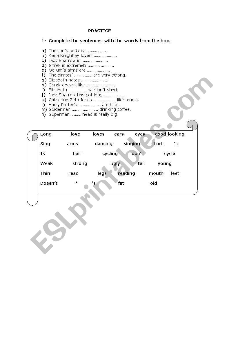 practice sheet worksheet