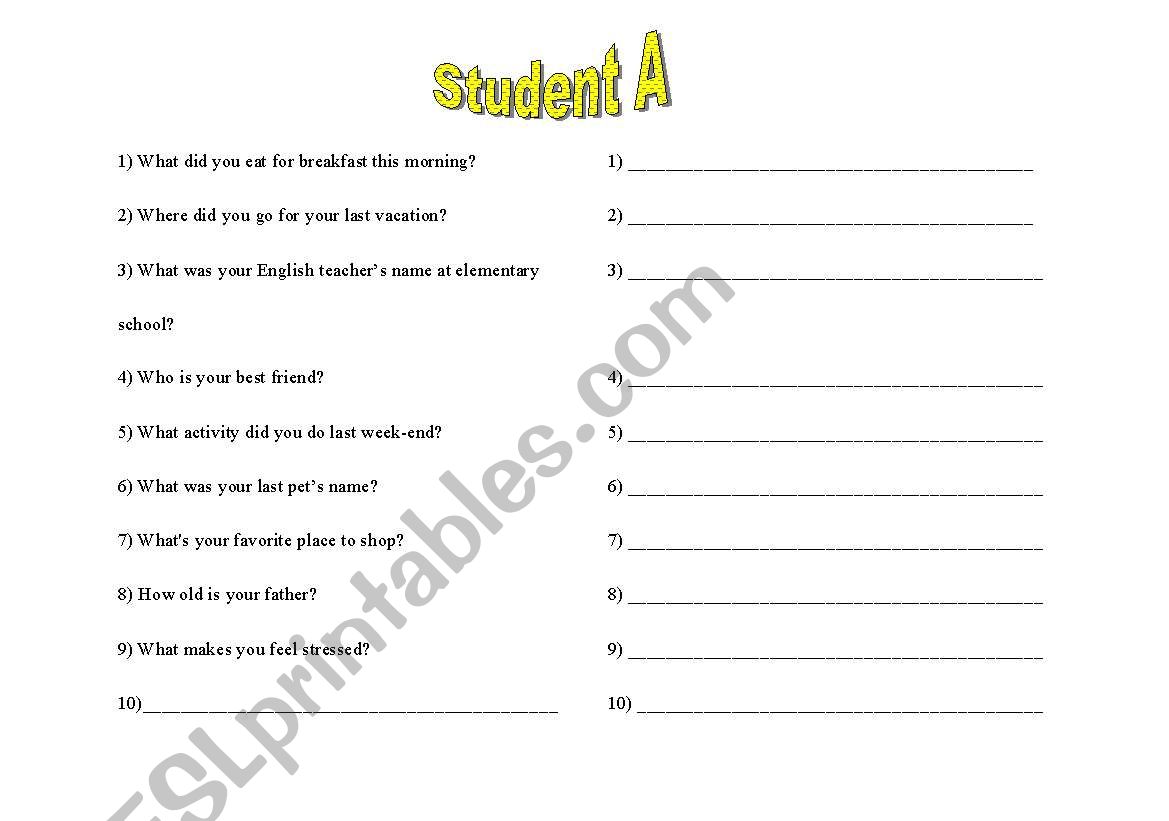 guess the question worksheet