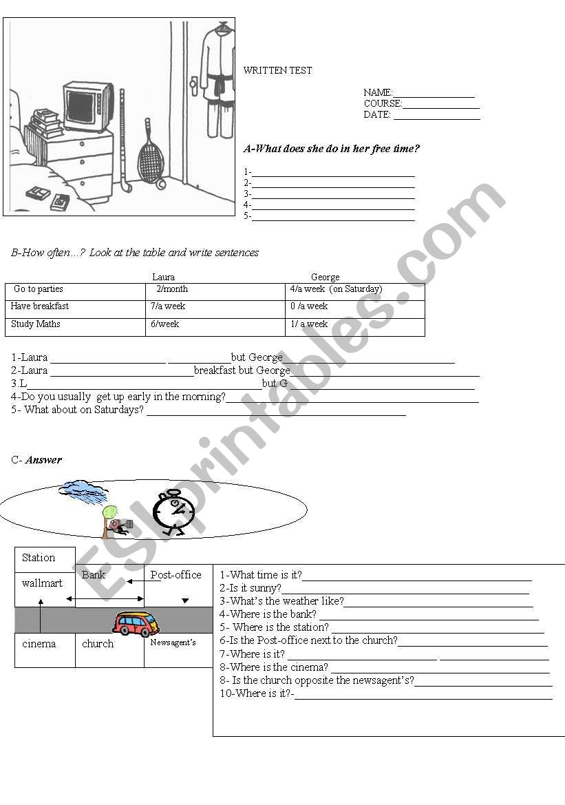 test worksheet