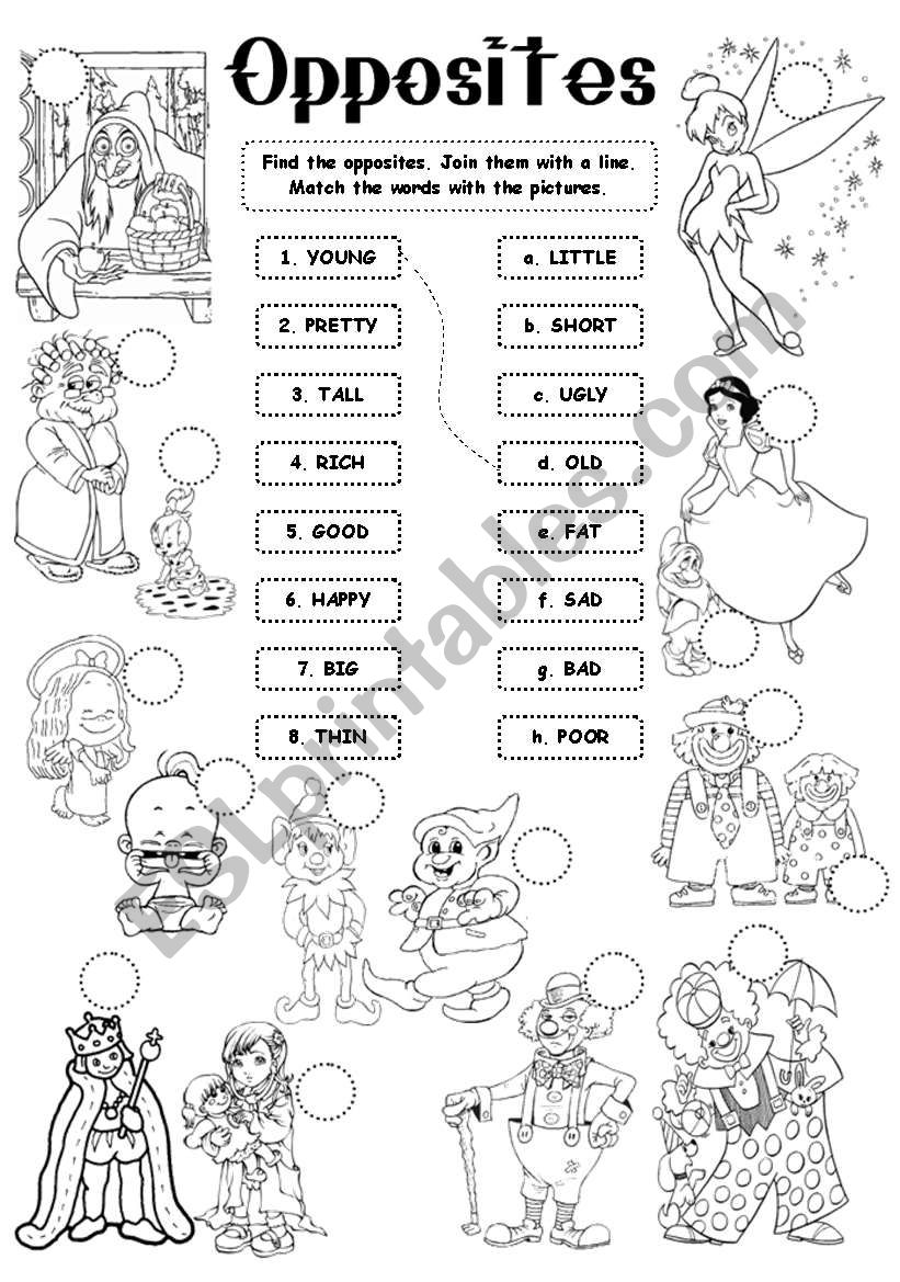 Opposites - adjectives worksheet