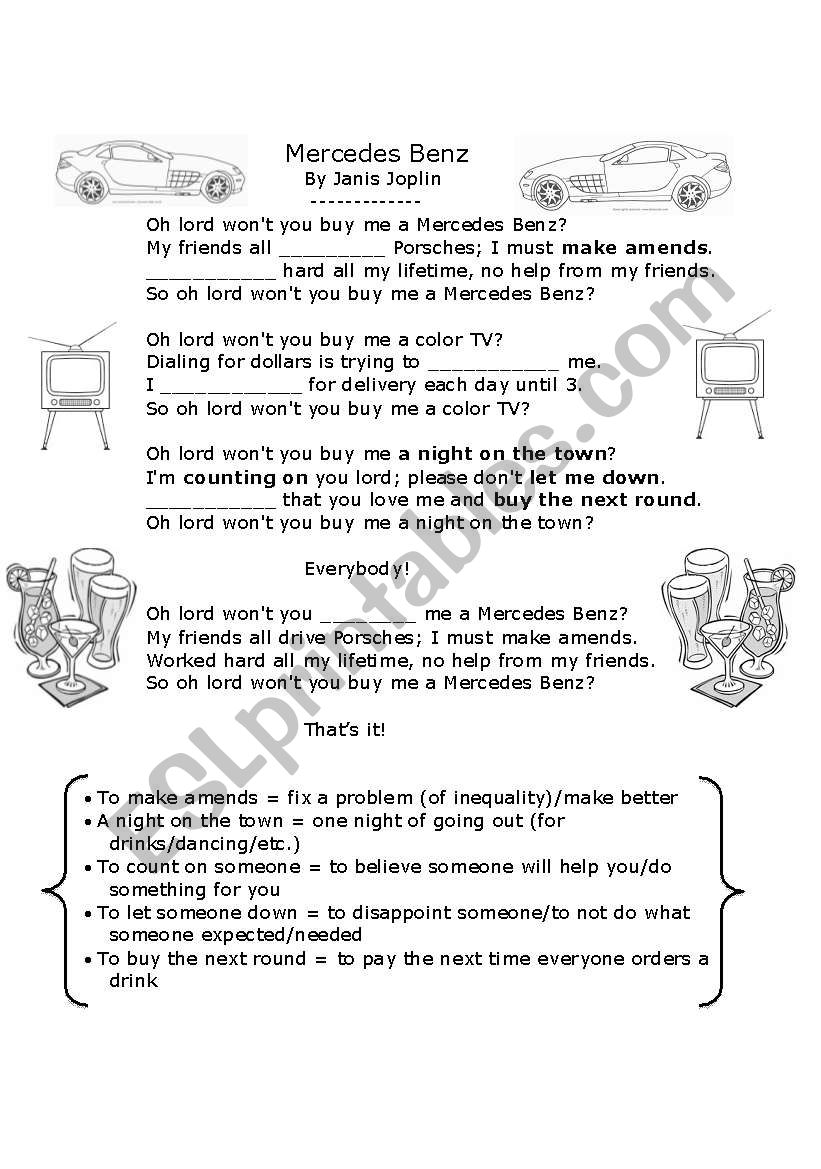 Mercedes Benz Song- Student Version