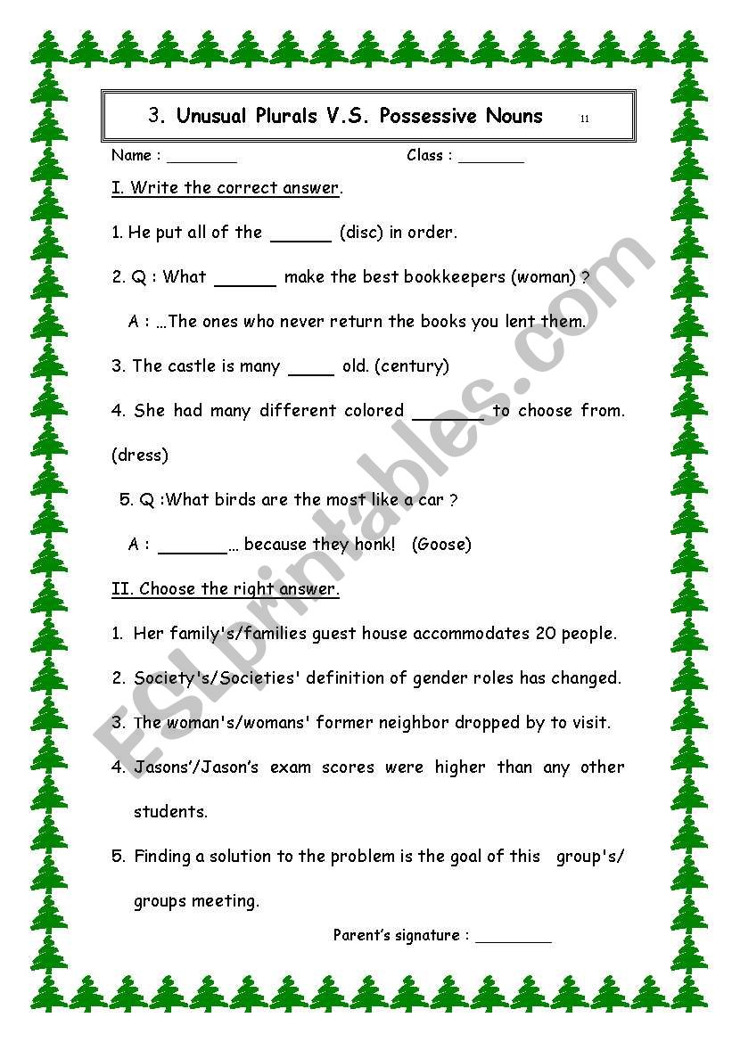 review grammar worksheet