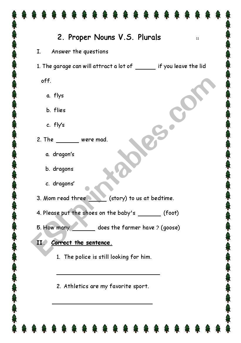 Plural worksheet