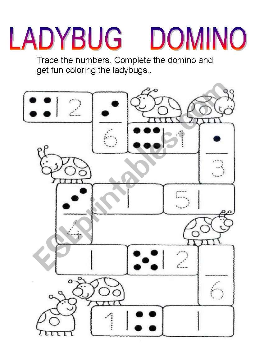 ladybug domino worksheet