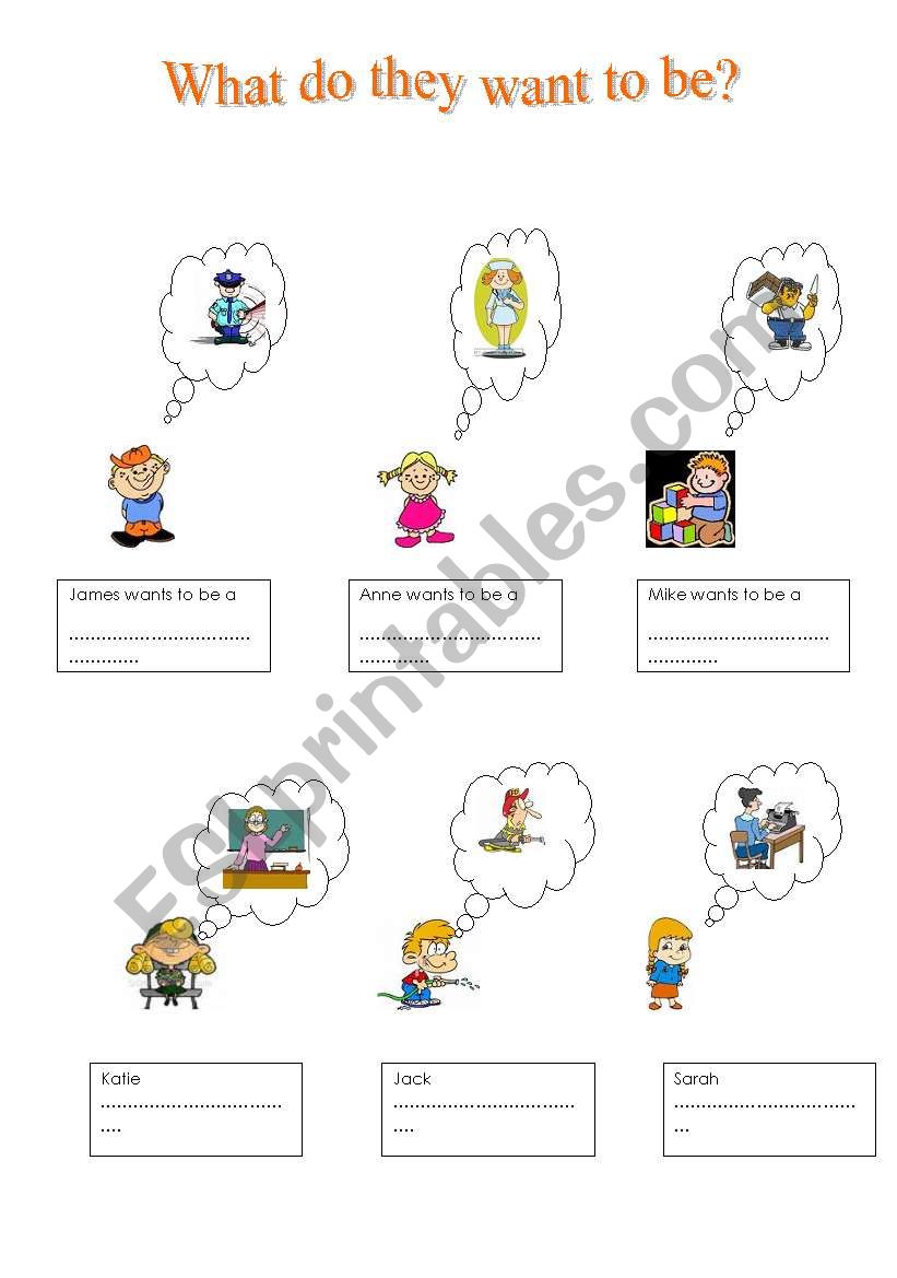 What do they want to be? worksheet