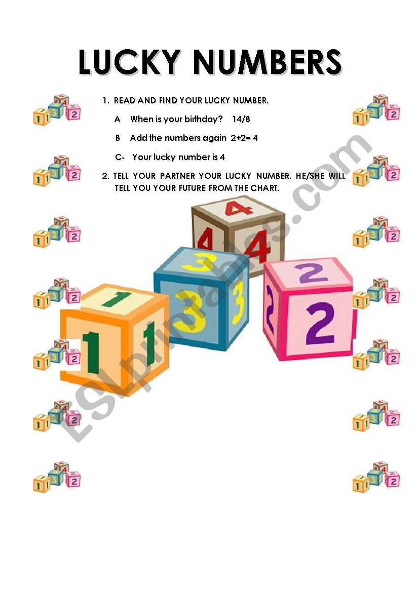 LUCKY NUMBERS worksheet