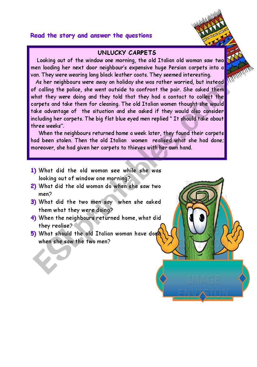 reading activity worksheet