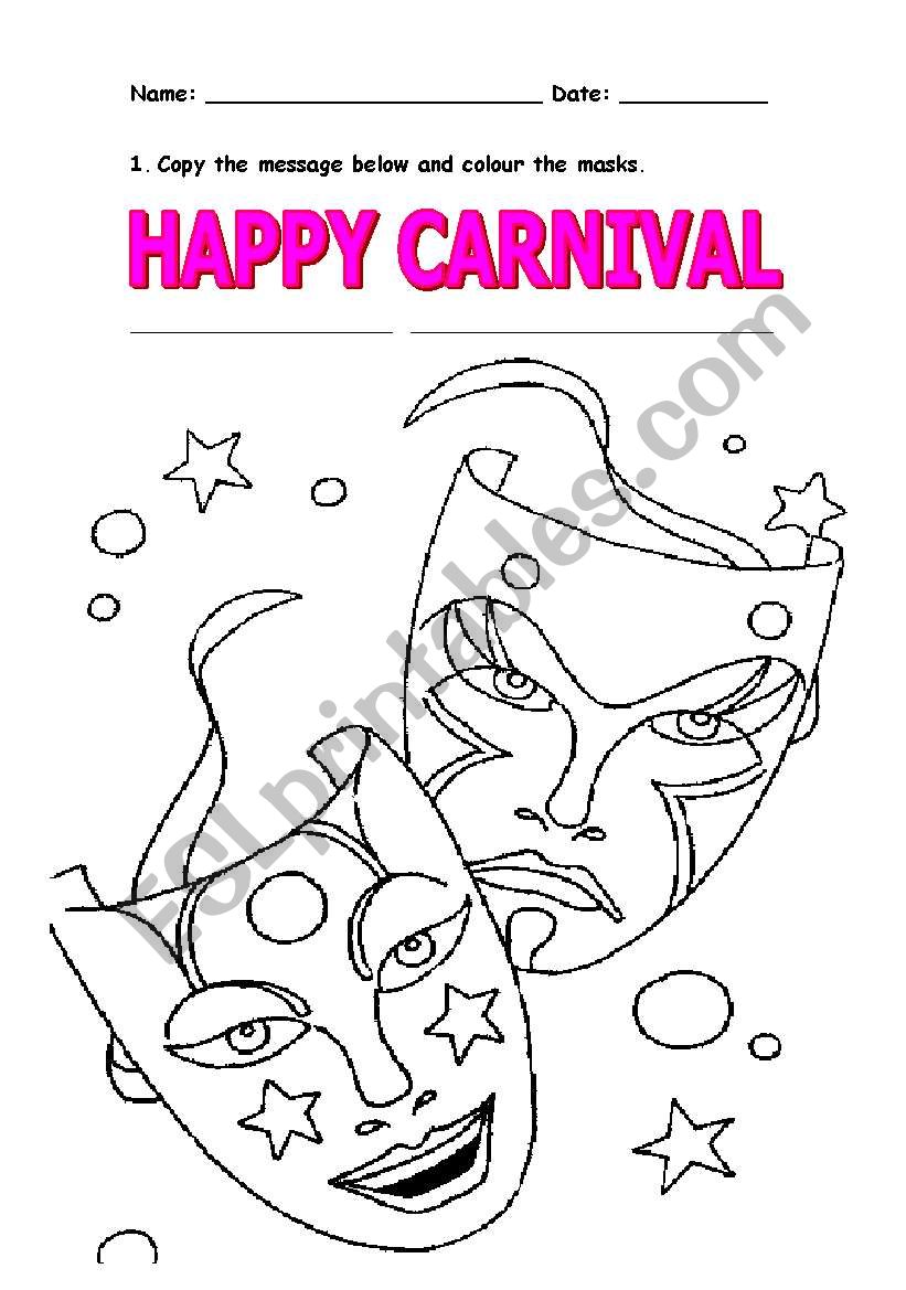 Carnival worksheet