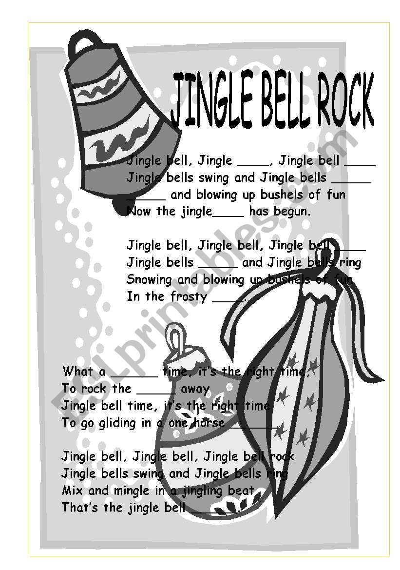 Jingle Bell Rock fill-in-the-gaps worksheet