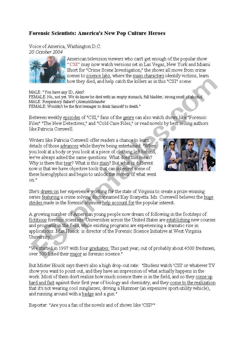 Reading comprehension CSI promotes studentsÂ´ interest in science