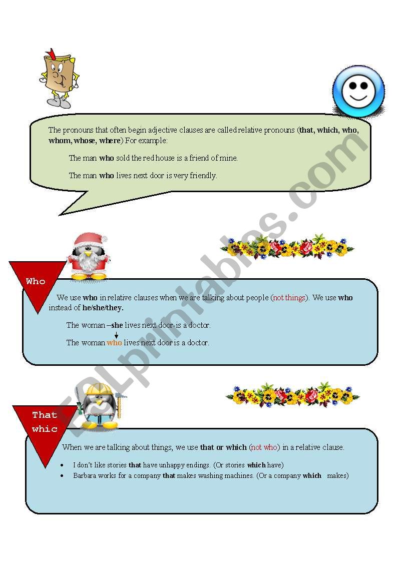 Relative Clauses (2) worksheet