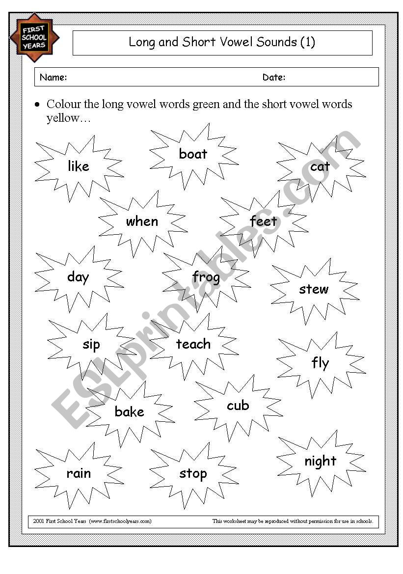 long and short vowel sound (i)
