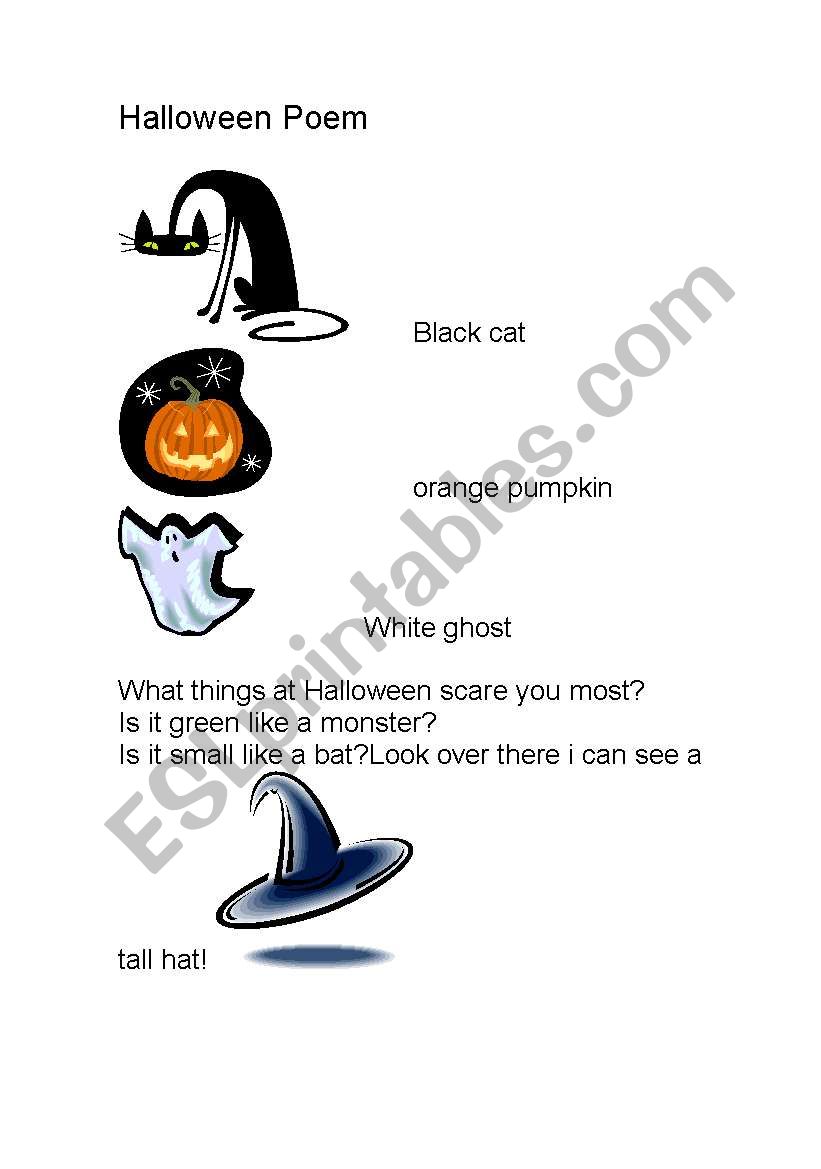 halloween poem worksheet