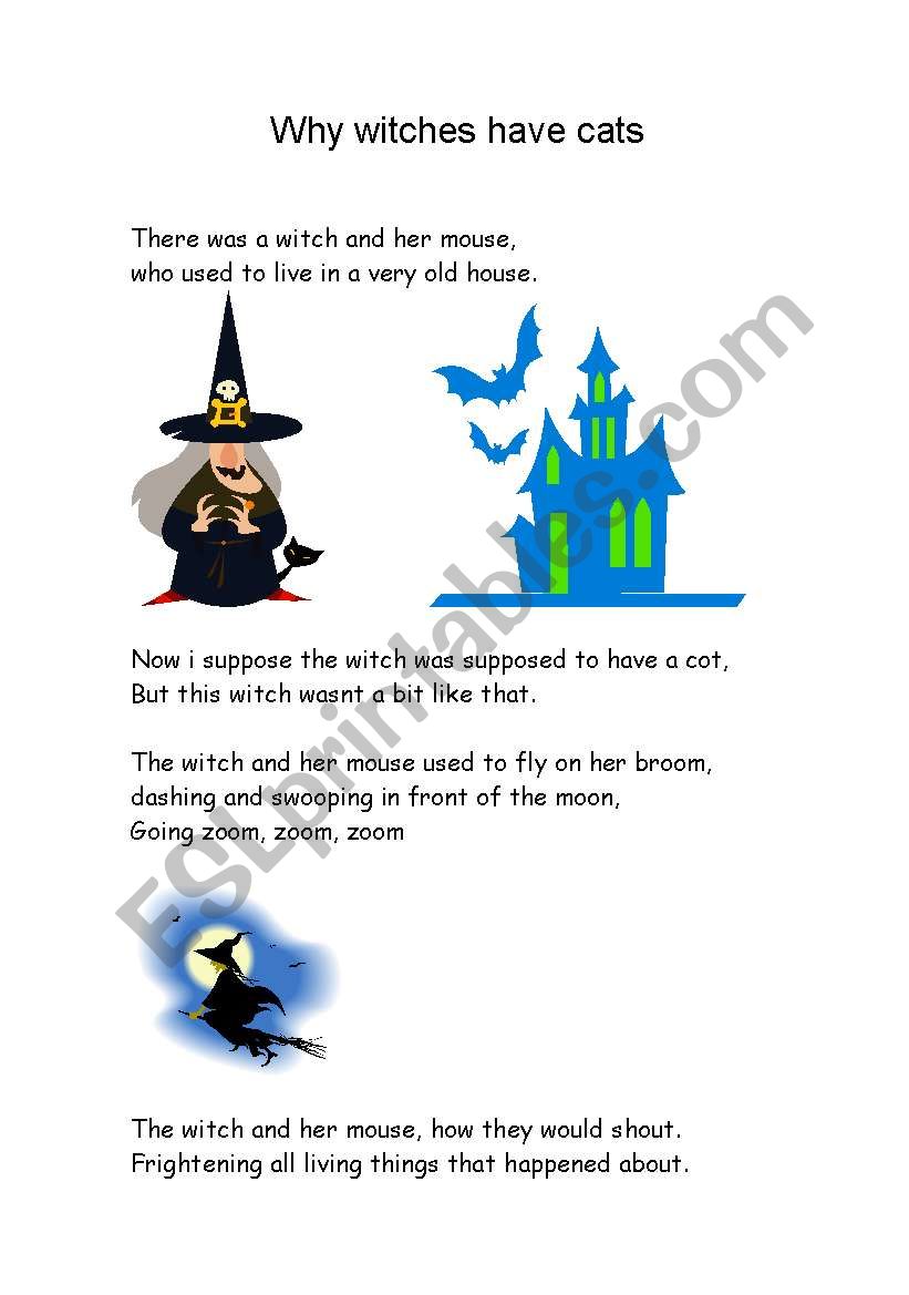 why witches have cats worksheet