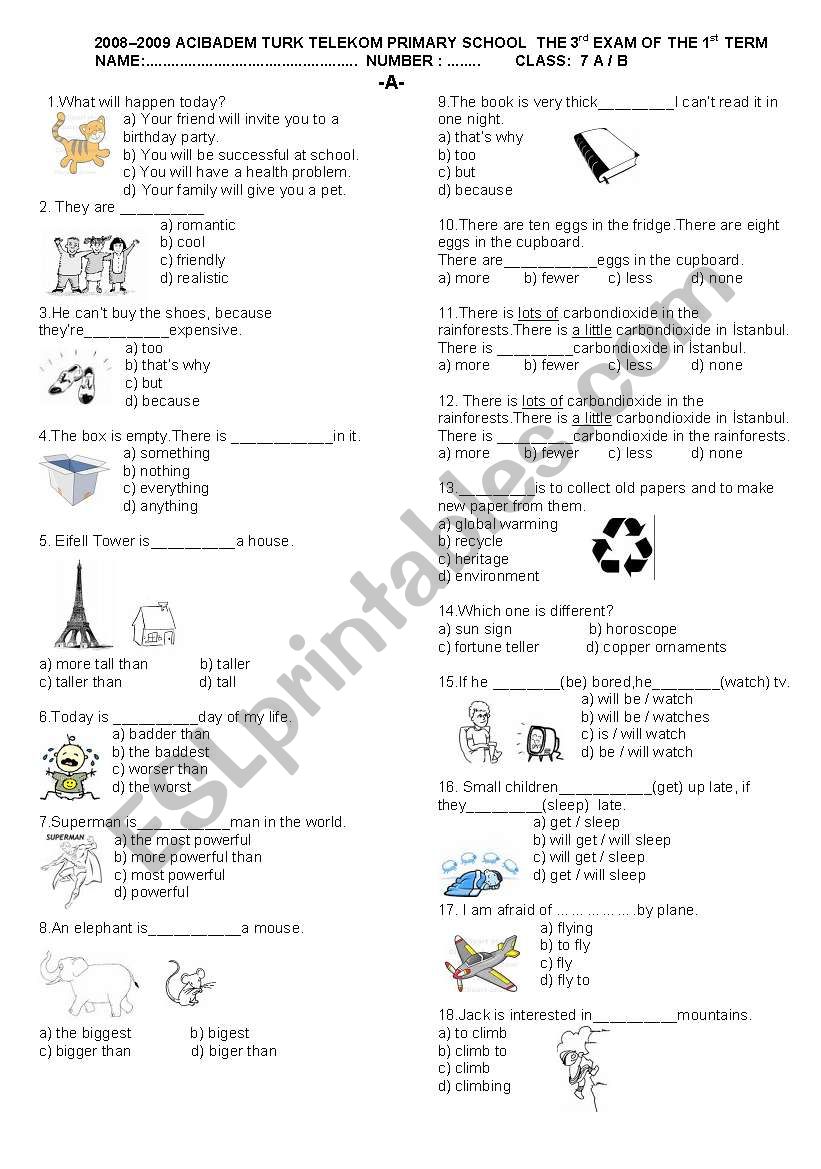 My English 7  worksheet