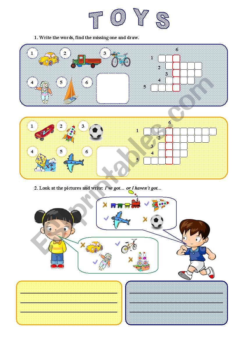 Toys worksheet