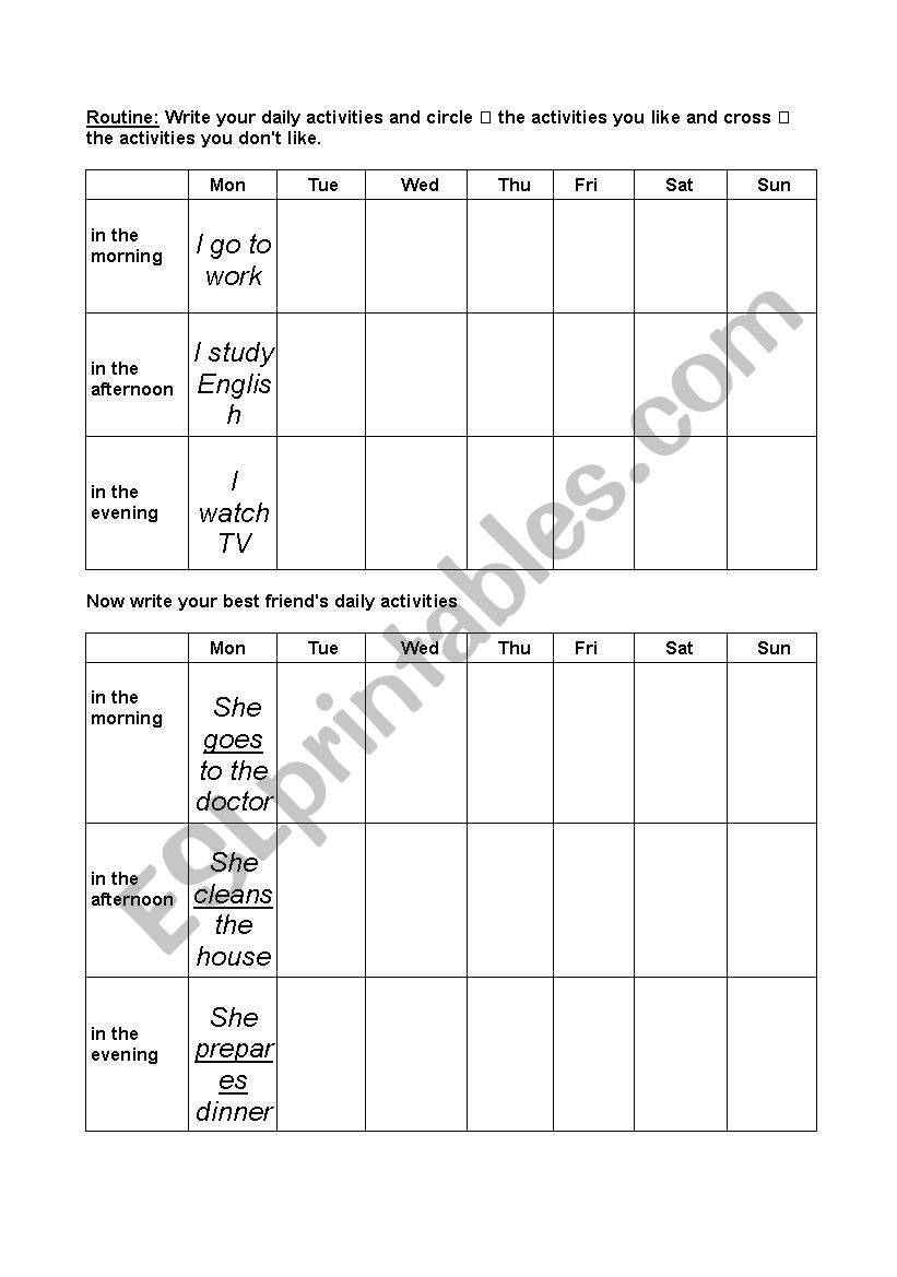 Simple Present Tense worksheet