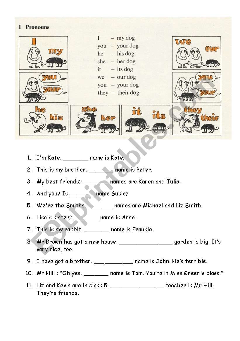 pronouns worksheet