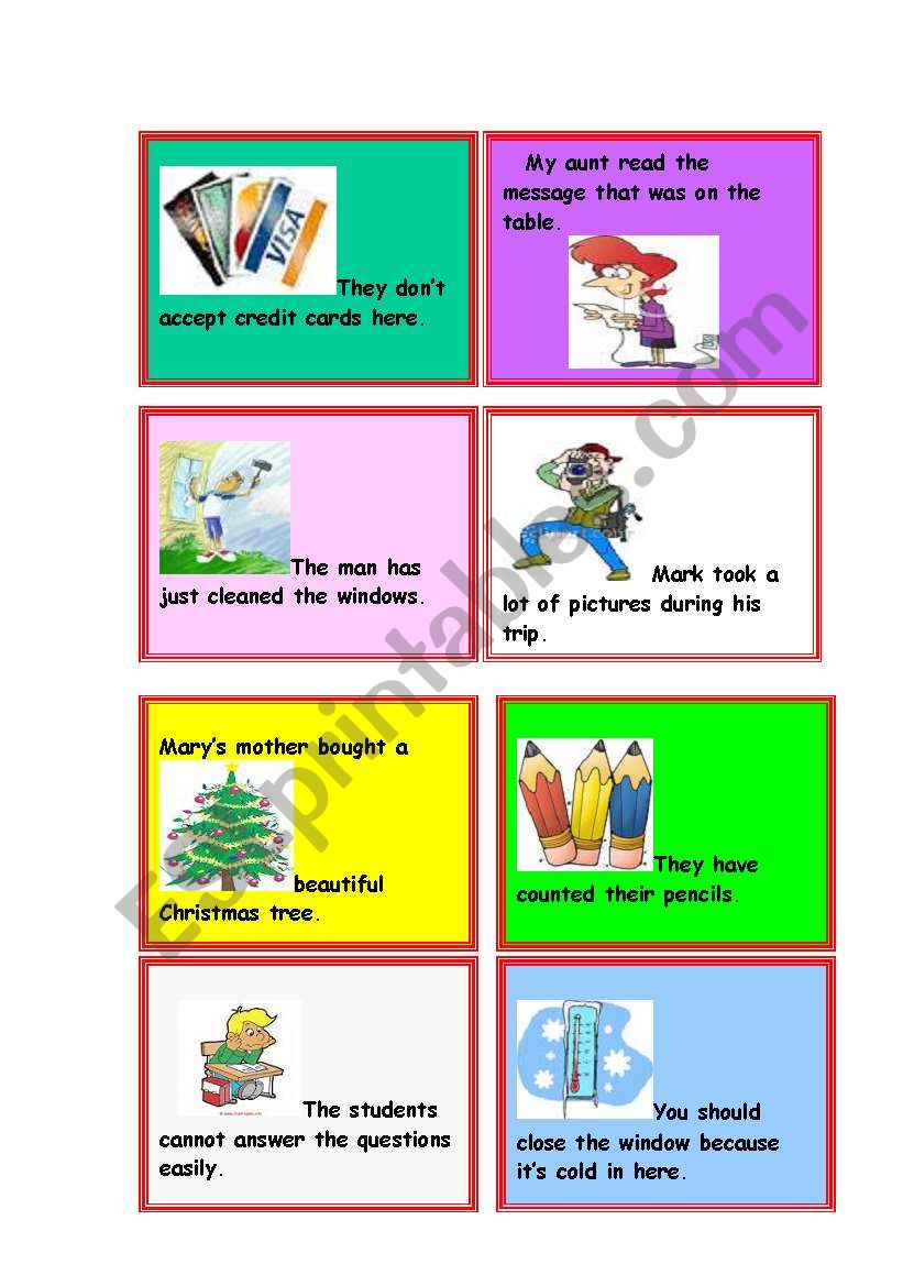 Passive Voice Cards - 4 of 5 worksheet