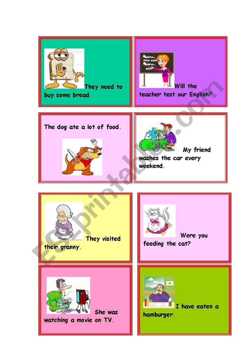 Passive Voice Cards - 5 of 5 worksheet