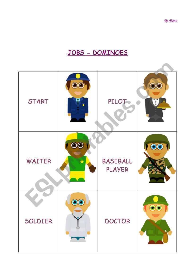 JoBs DoMiNoEs worksheet