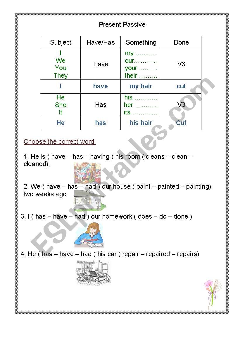 The Present Passive worksheet