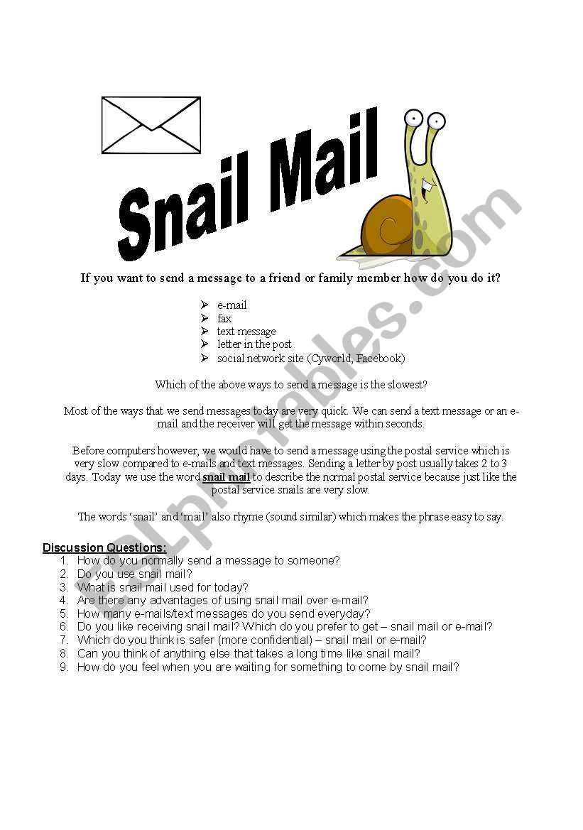 Snail Mail - Free Talking Discussion