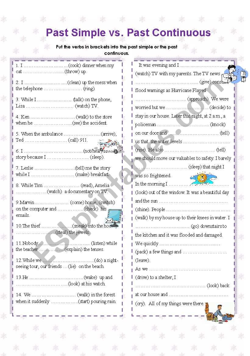 Past Simplevs. Past Continous worksheet